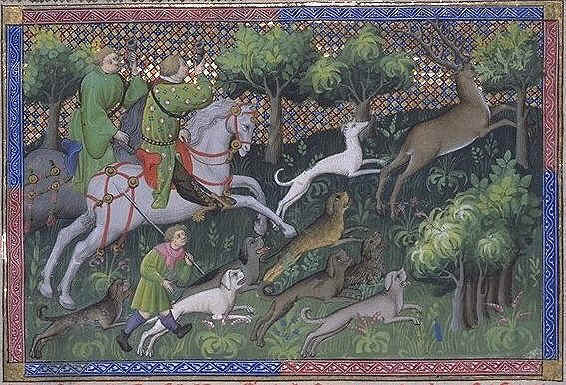Nobles hunting a stag